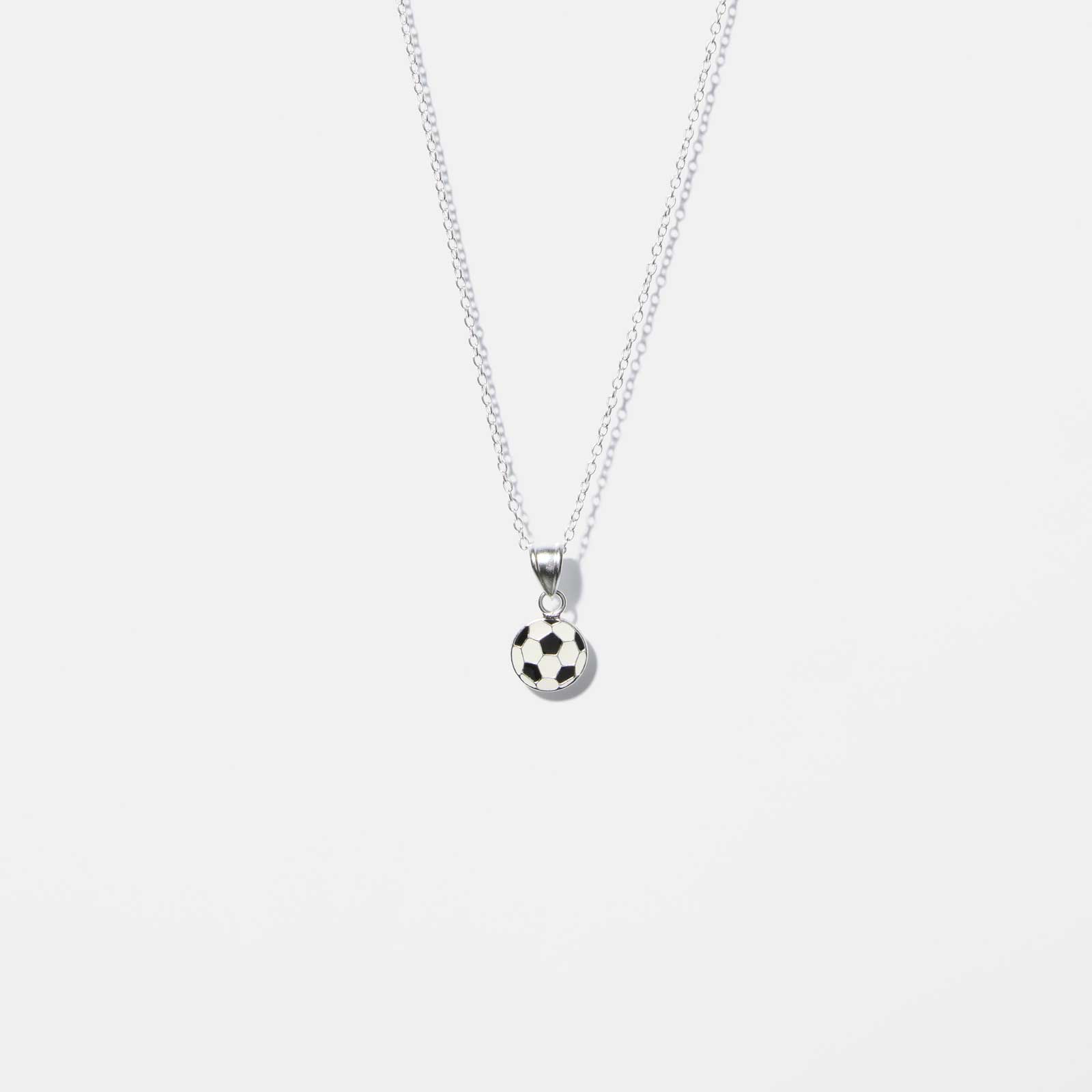 Silverhalsband för barn - fotboll, 36+2 cm