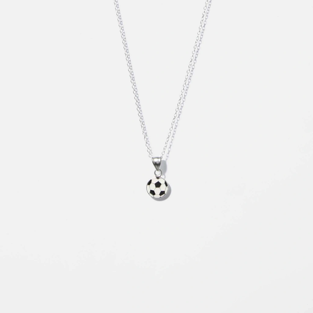 Silverhalsband för barn - fotboll, 36+2 cm