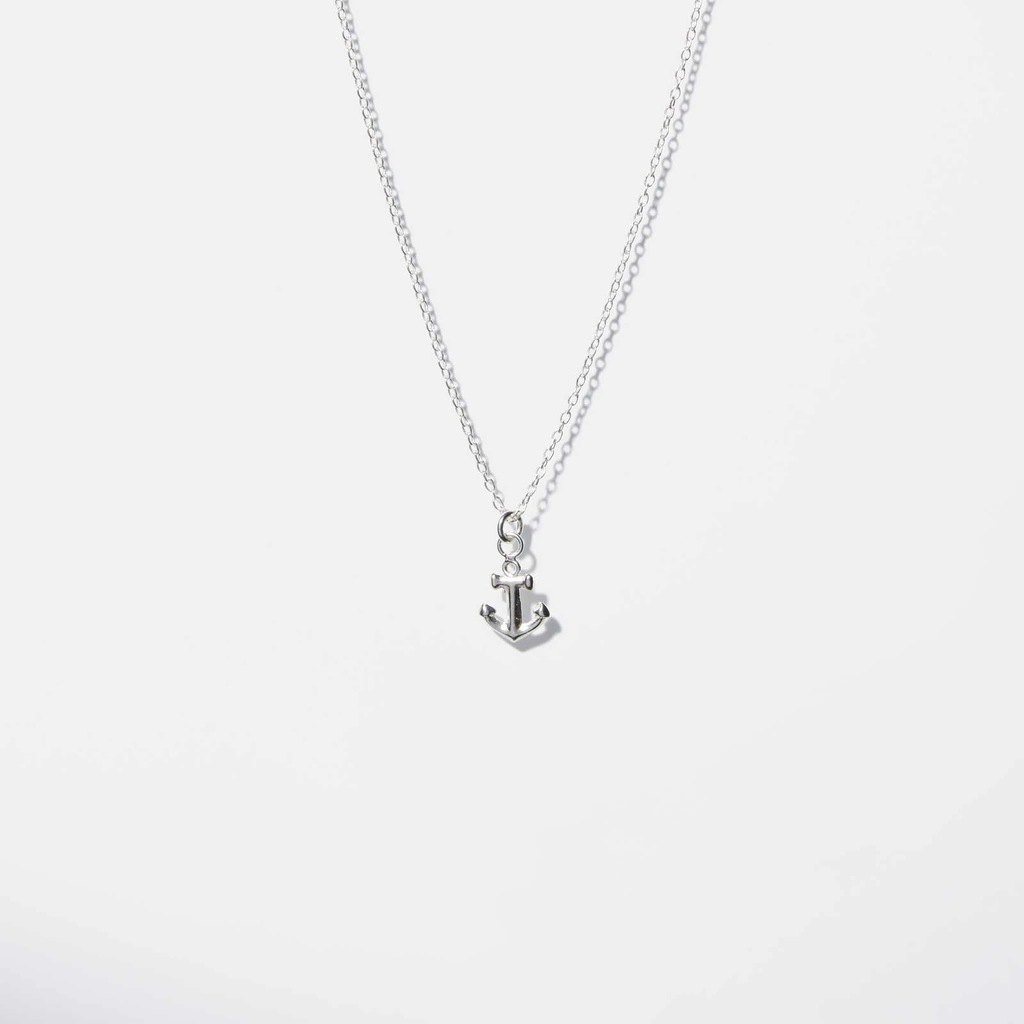 Silverhalsband för barn - ankare, 36+2 cm