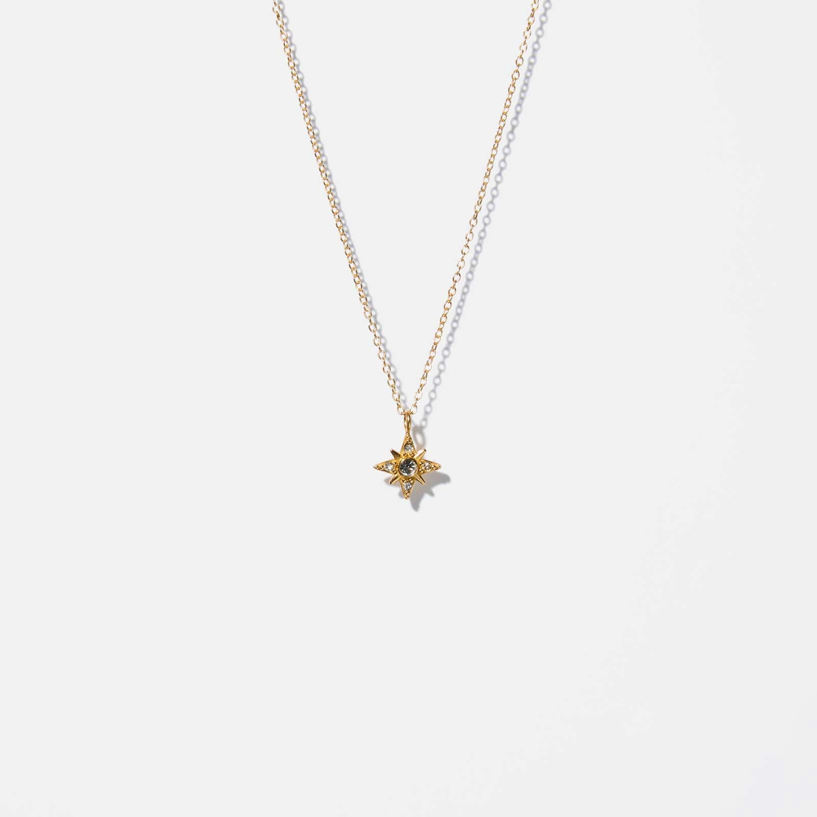 Guldpläterat silverhalsband för barn - stjärna, 36+2 cm