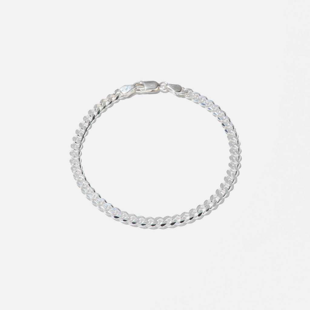 Silverarmband herr - pansarlänk 4mm, 20 cm