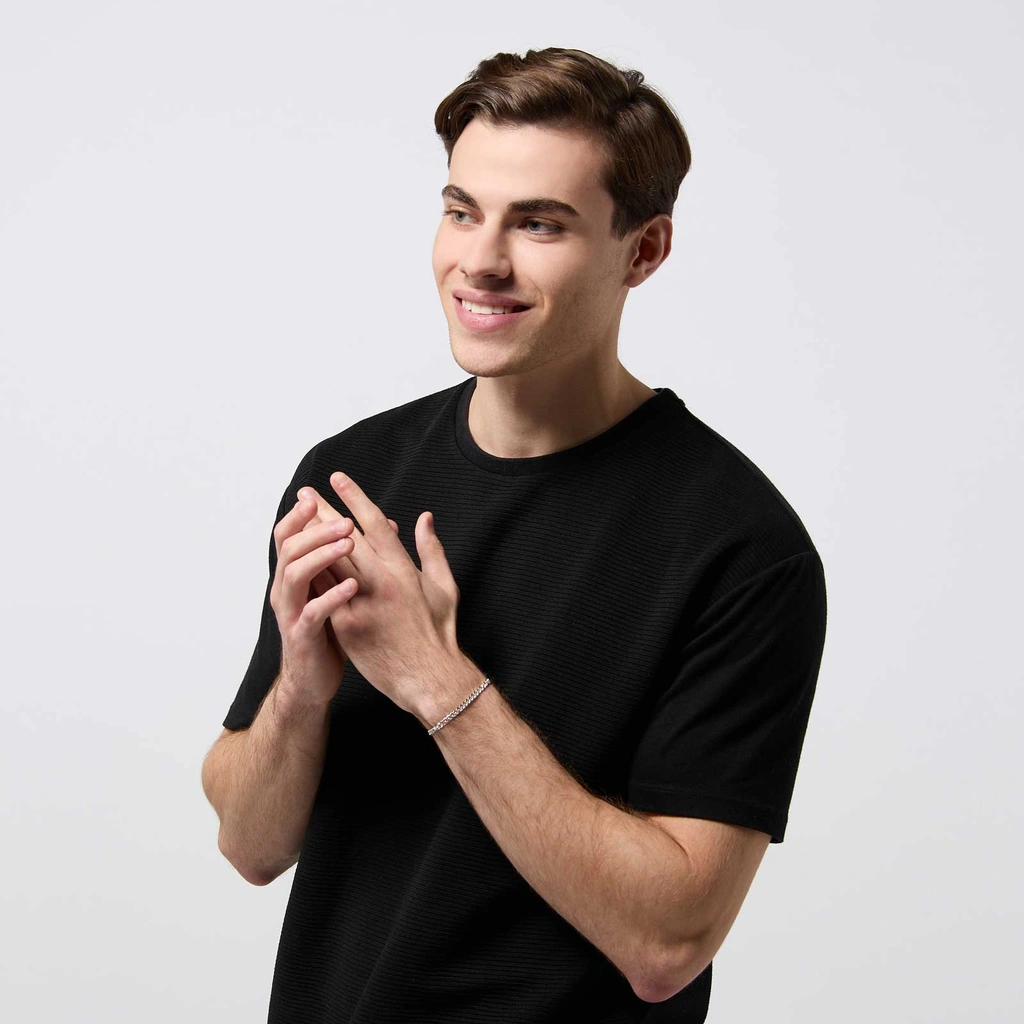 Silverarmband herr - pansarlänk 4mm, 20 cm