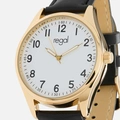 Regal herrklocka -  svart band, guldton, vit, 40mm