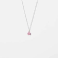 Silverhalsband för barn - rosa slott, 36+2cm