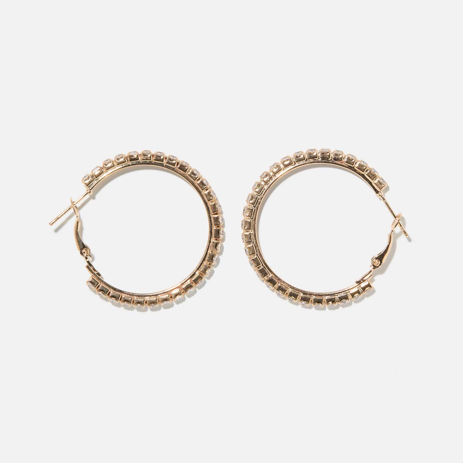 Guldfärgade glittriga hoops 30 mm