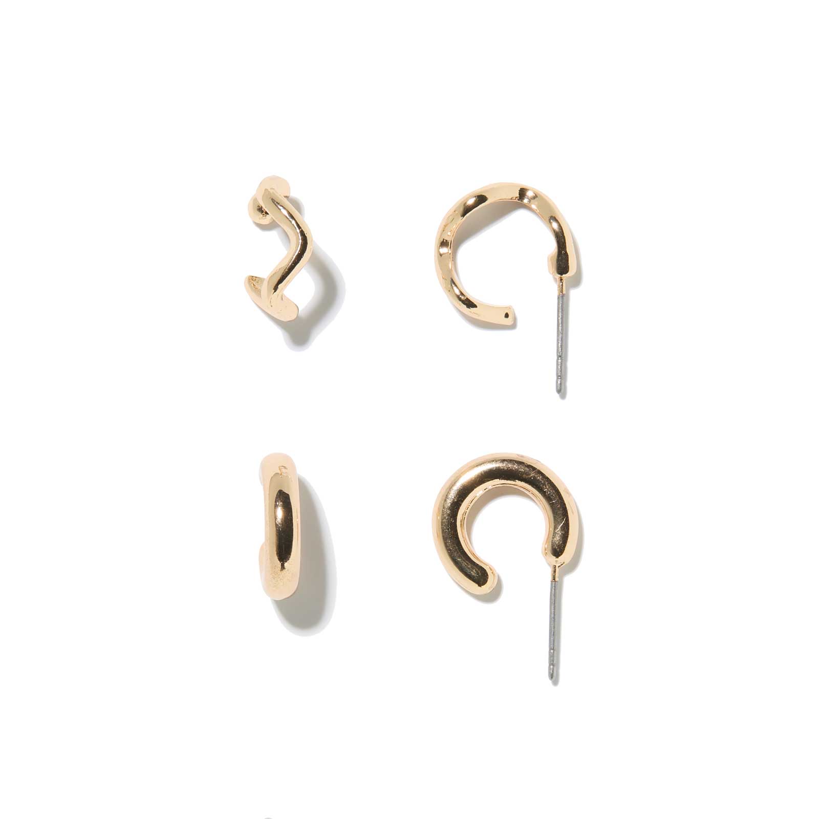 Guldfärgade hoops, vågiga & raka flerpack