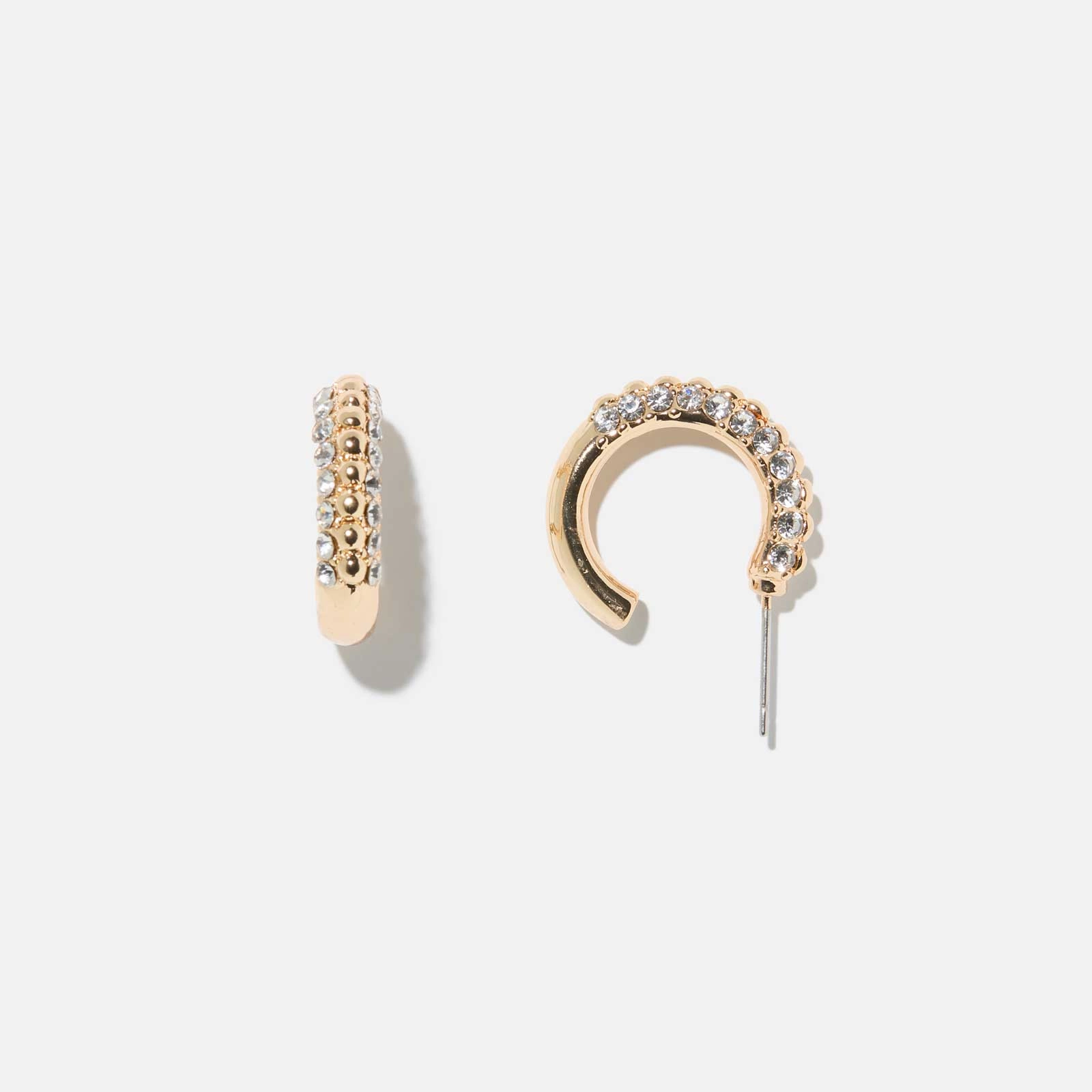 Guldfärgade hoops med stenar 19 mm