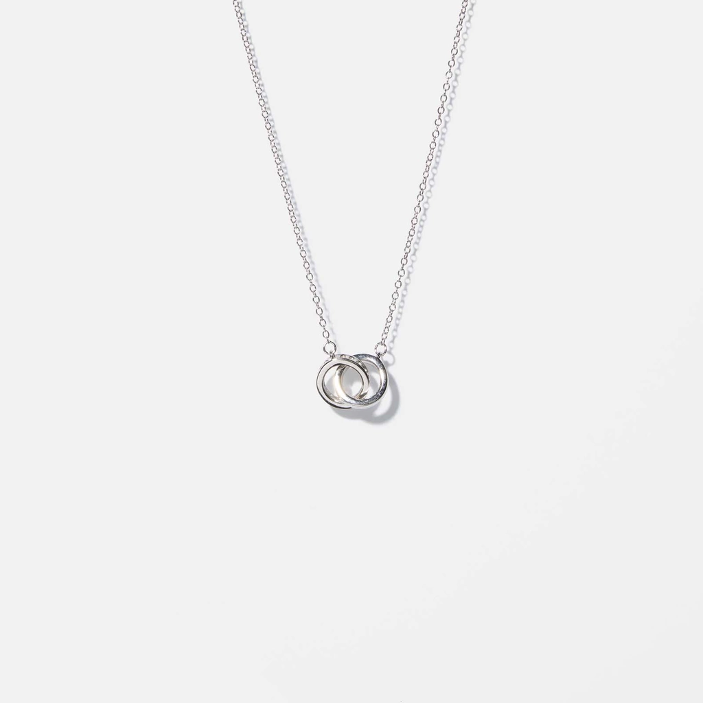 Halsband äkta silver - länkade cirklar, 42+3 cm