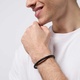 Rundflätat armband herr svart