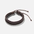 Brunt dubbelt flätat armband herr
