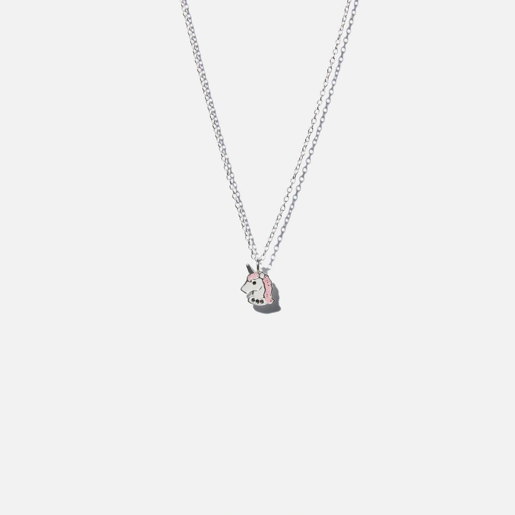 Silverhalsband för barn - enhörning, 36+2cm