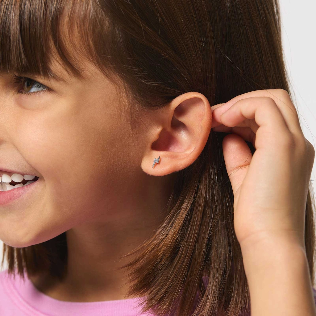 Silverörhängen för barn - blixtar