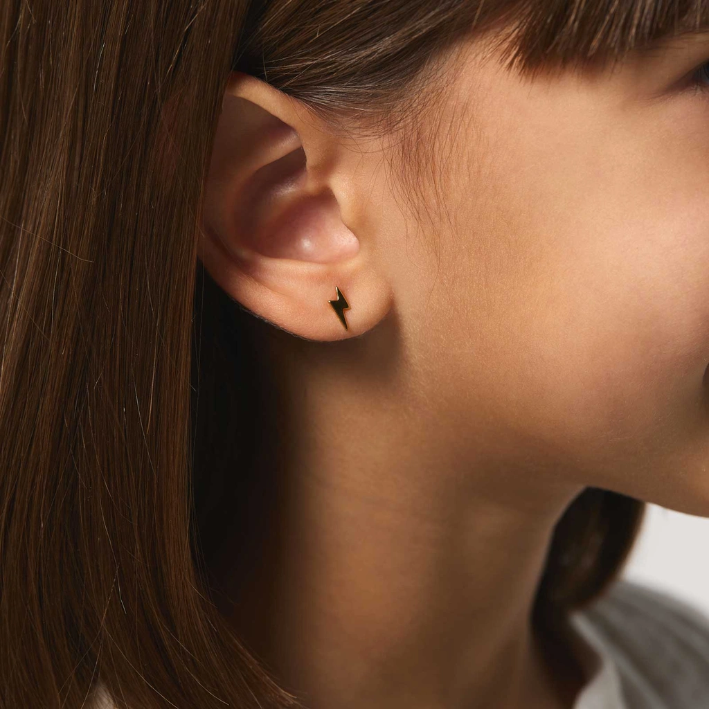 Guldpläterade silverörhängen för barn - blixtar