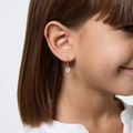 Guldpläterade silverörhängen för barn - hängande vitt hjärta