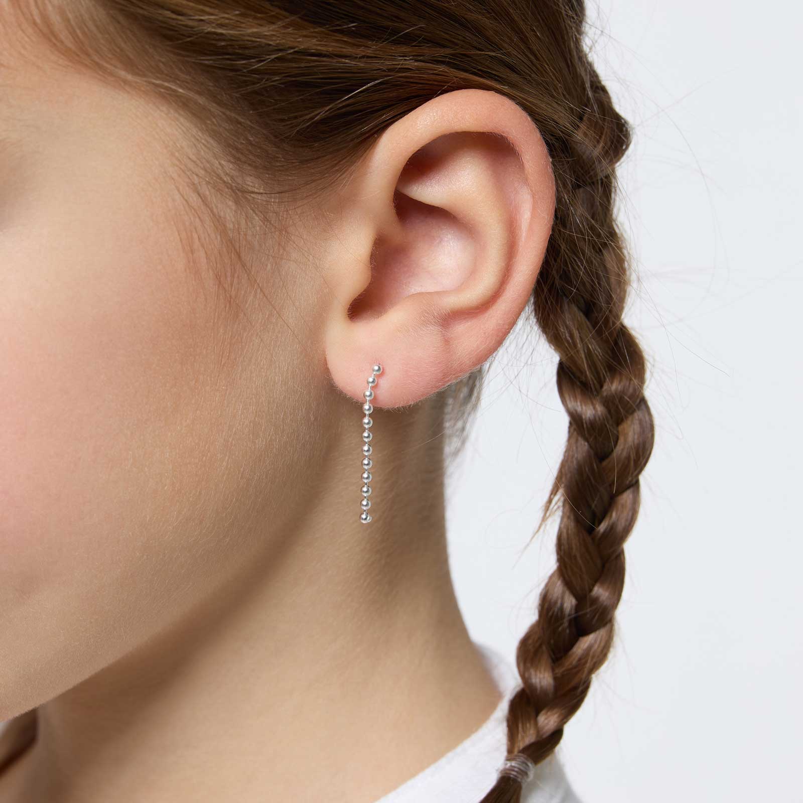 Silverörhängen för barn - hängande kulor