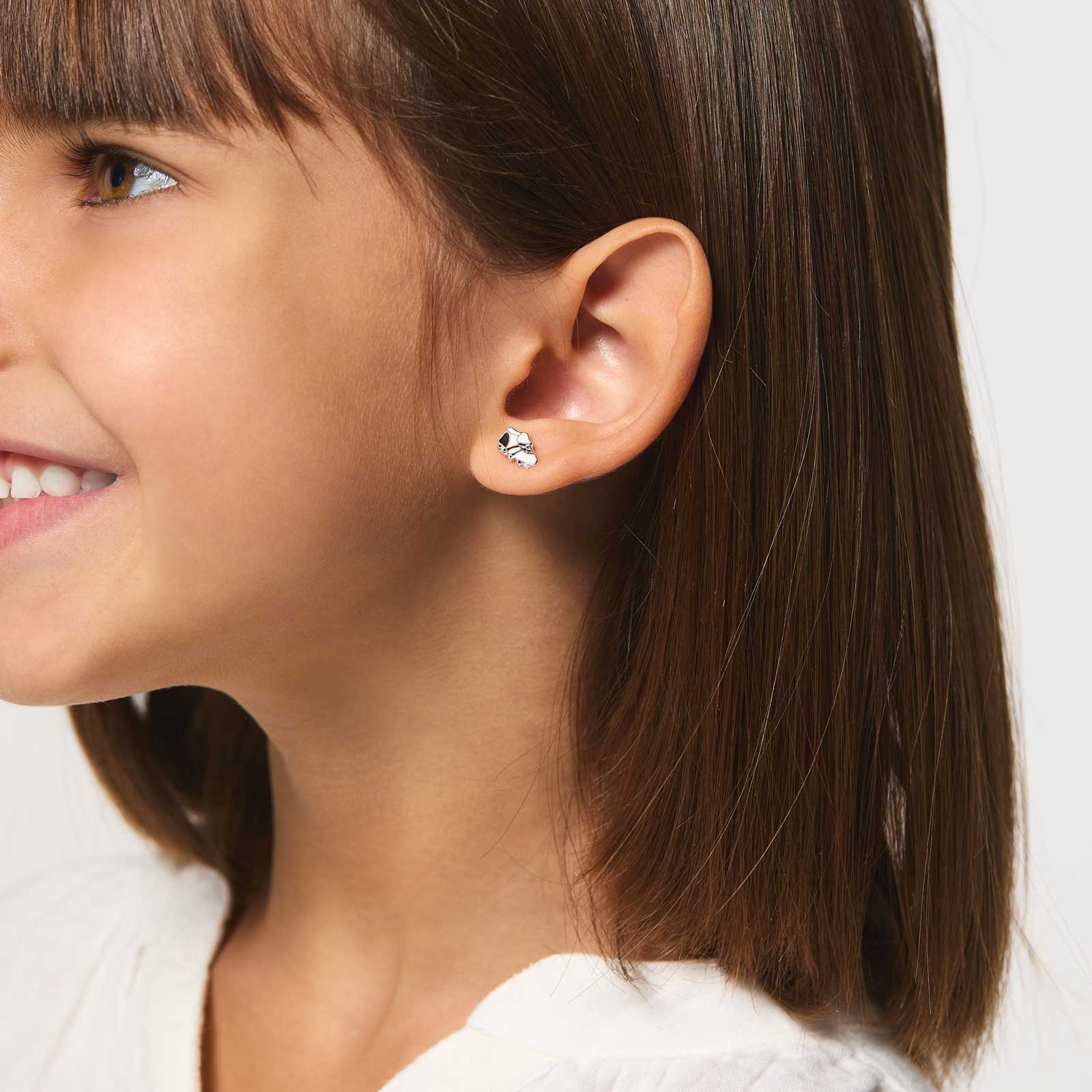 Silverörhängen för barn - studs fotbollskor