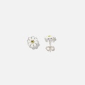 Silverörhängen för barn - studs vita blommor