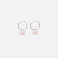 Silverörhängen för barn - hoops rosa fjärilar