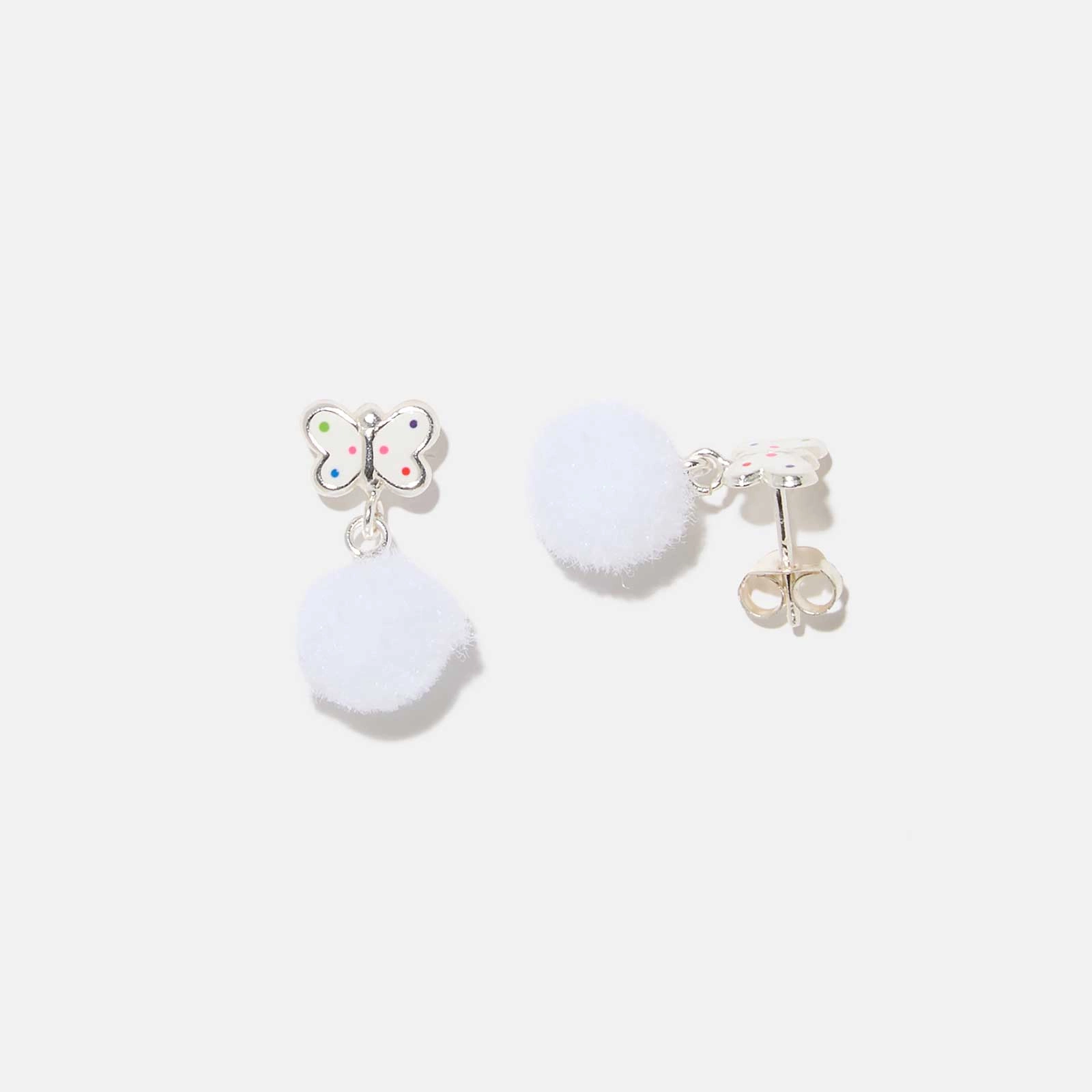 Silverörhängen för barn - studs fjärilar & bollar