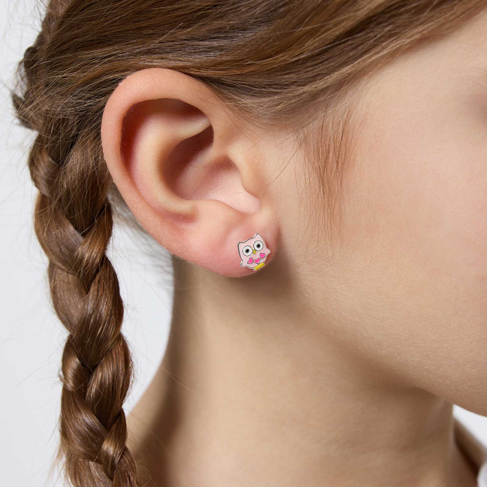 Silverörhängen barn - studs ugglor