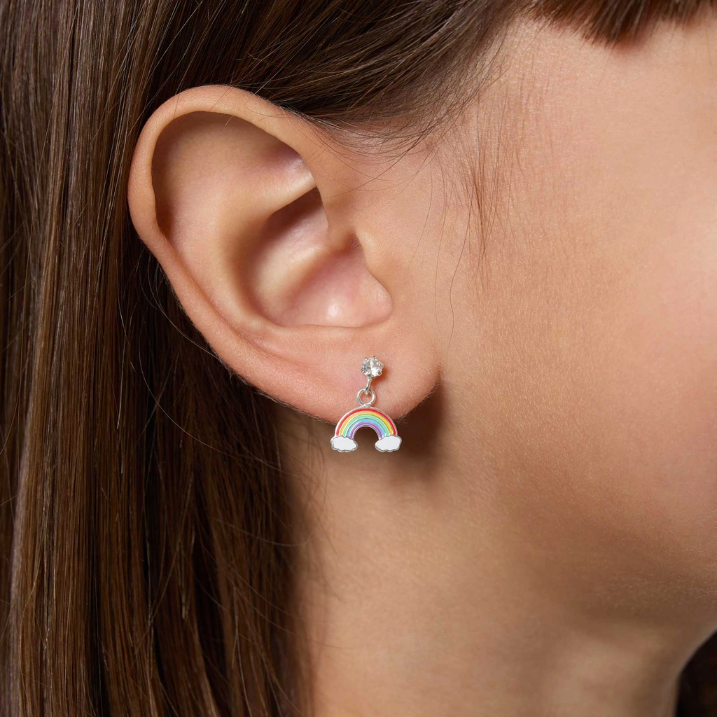 Silverörhängen barn - regnbågar