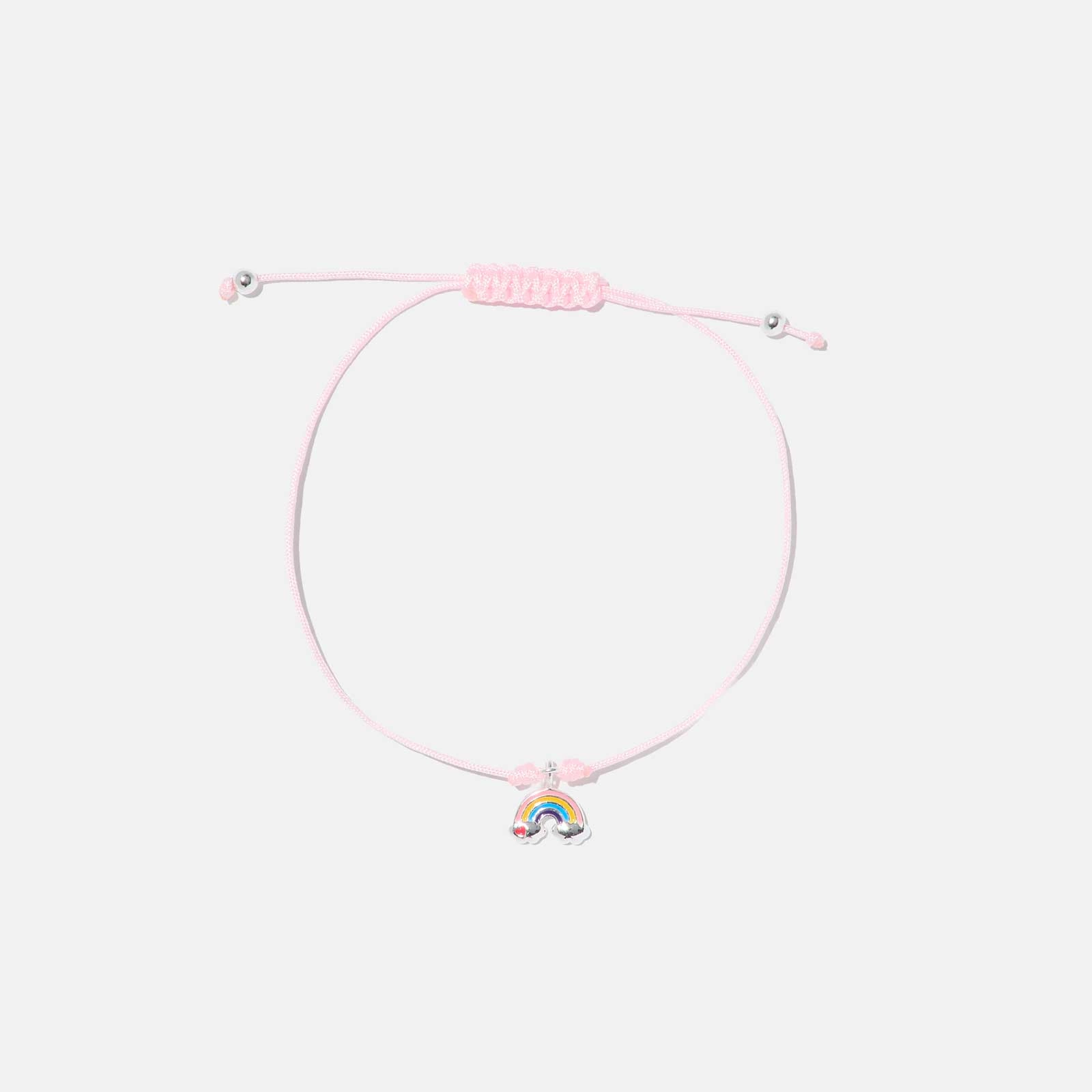 Rosa armband med berlock - regnbåge - LML-B07