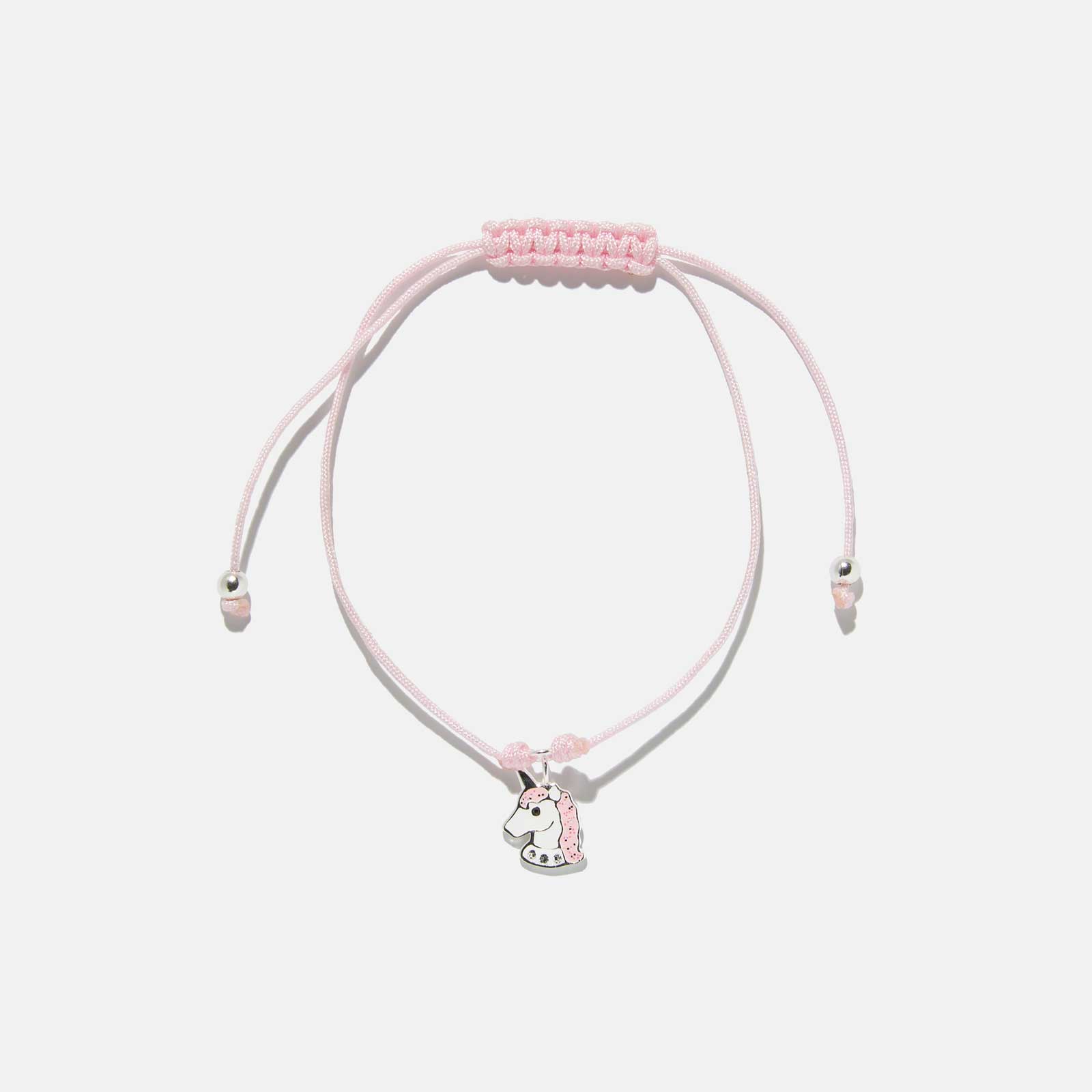 Rosa armband med berlock - enhörning - LML-B05