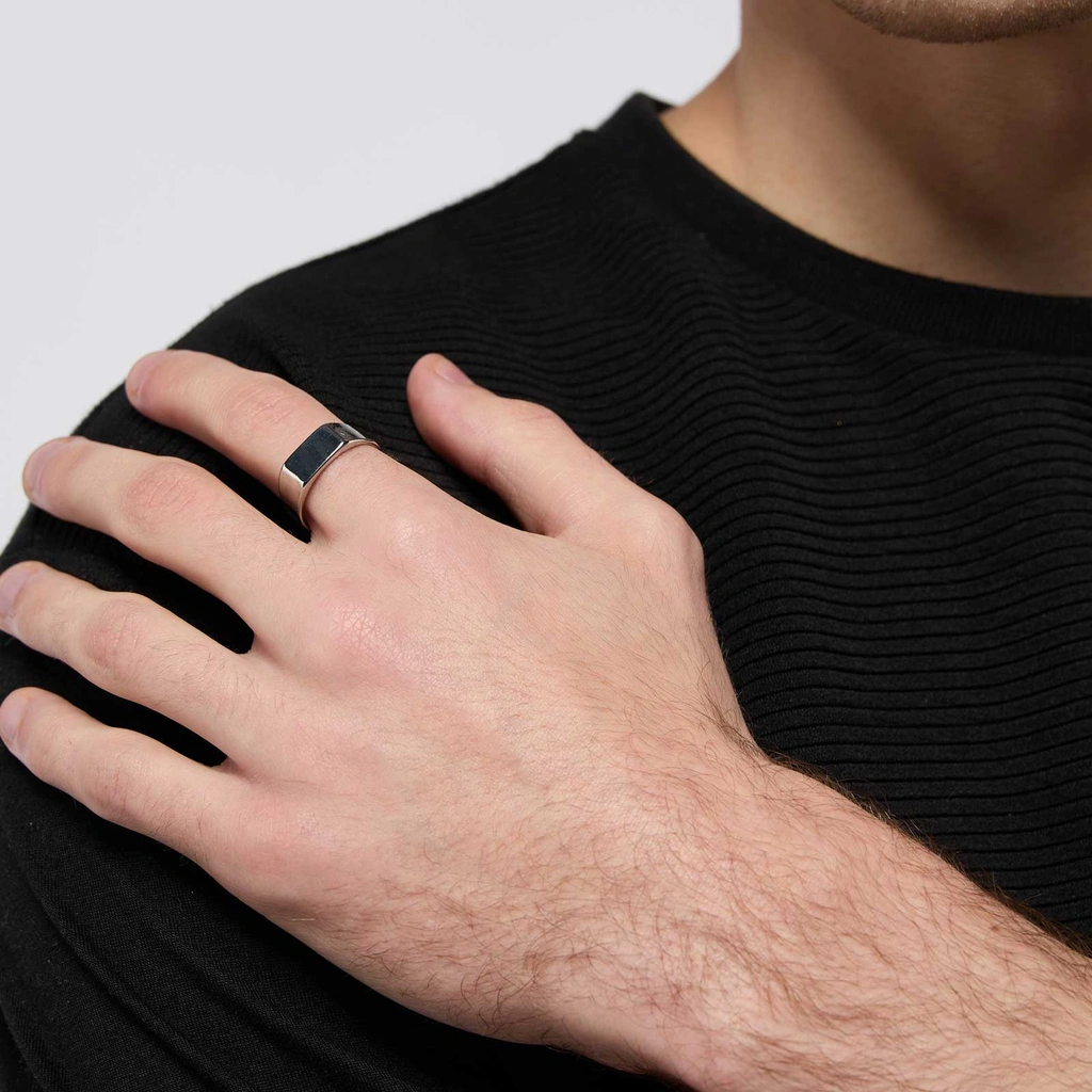 Silverfärgad klackring - smal