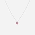 Silverhalsband för barn - rosa hjärta, 36+2 cm