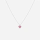 Silverhalsband för barn - rosa hjärta, 36+2 cm