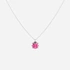 Silverhalsband för barn - rosa nyckelpiga, 36+2 cm