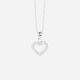Silverhalsband för barn - öppet vitt hjärta, 36+2 cm