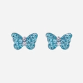 Silverörhängen för barn - blå fjärilar, 9x6 mm