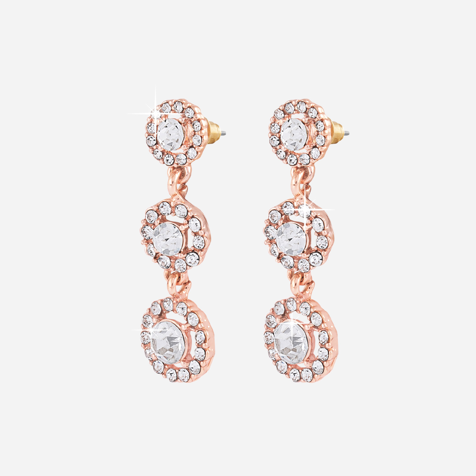 Rosegoldfärgade örhängen - hängande stenar