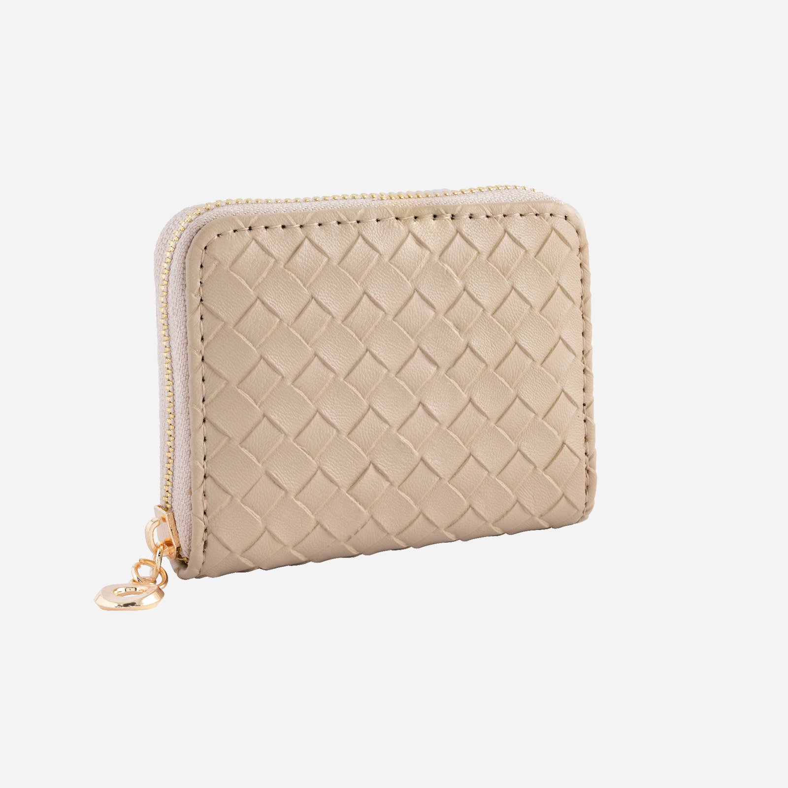 Beige Flätad Plånbok Montini