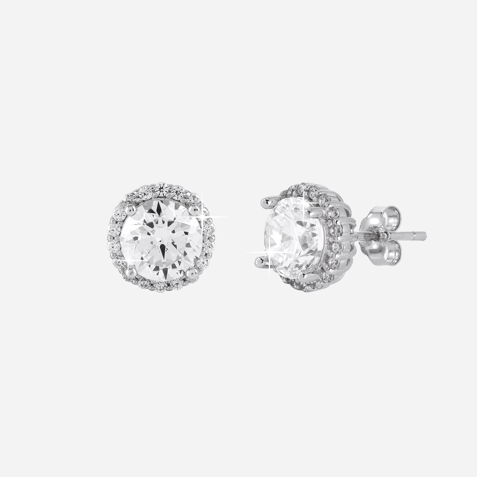 Örhängen äkta silver - studs, 4 mm