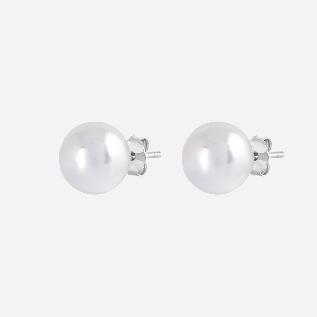 Silverörhängen - pärla 8 mm
