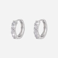 Örhängen i äkta silver - hoops med stenar 14 mm