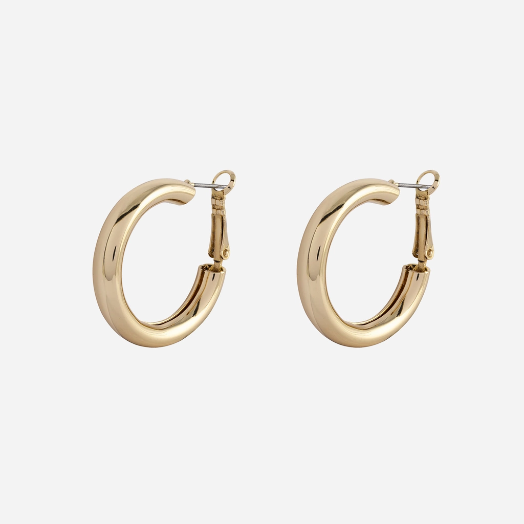 Guldfärgade örhängen - hoops chunky 30 mm