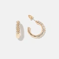 Guldfärgade hoops med stenar 19 mm