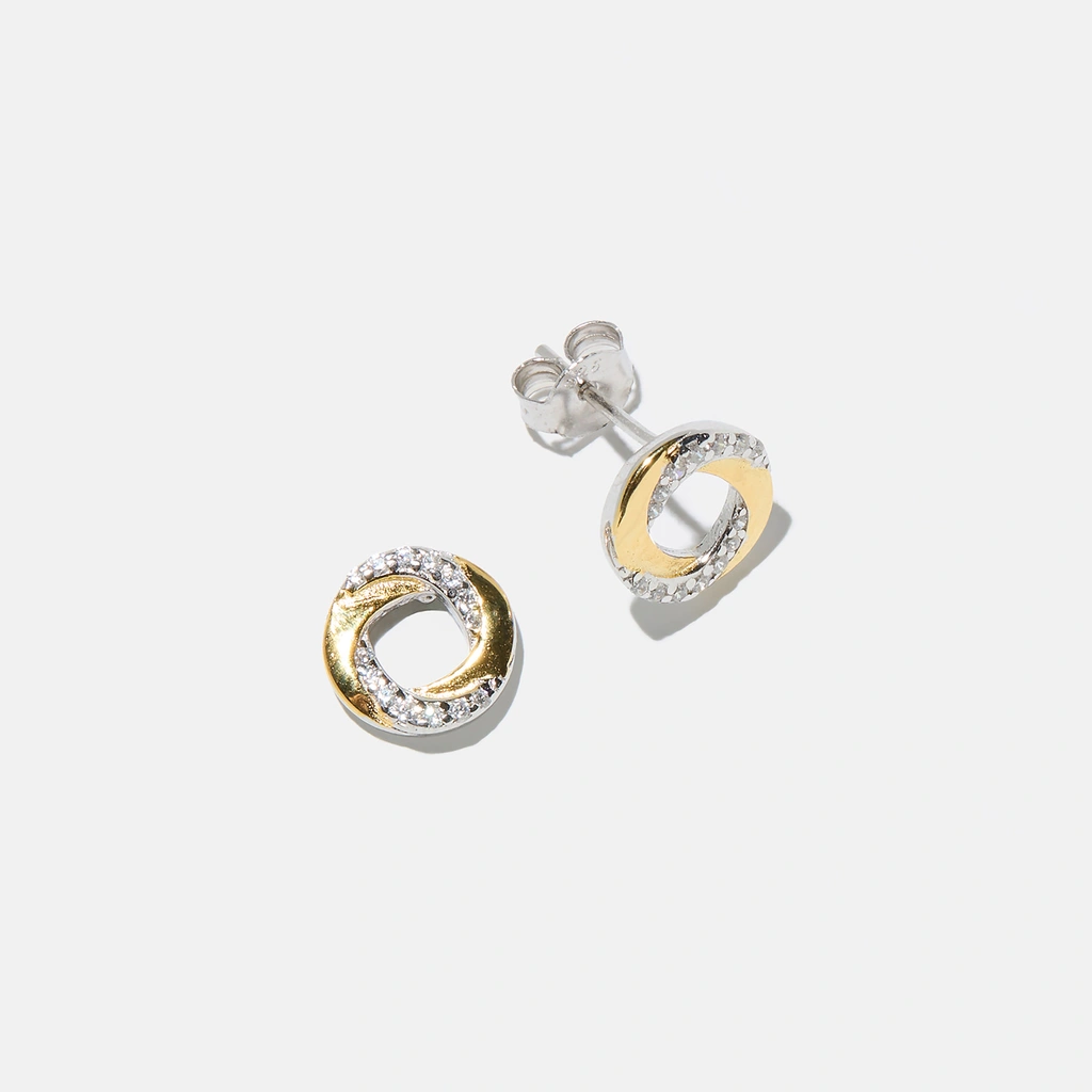 Silverörhängen - bicolor, cirklar