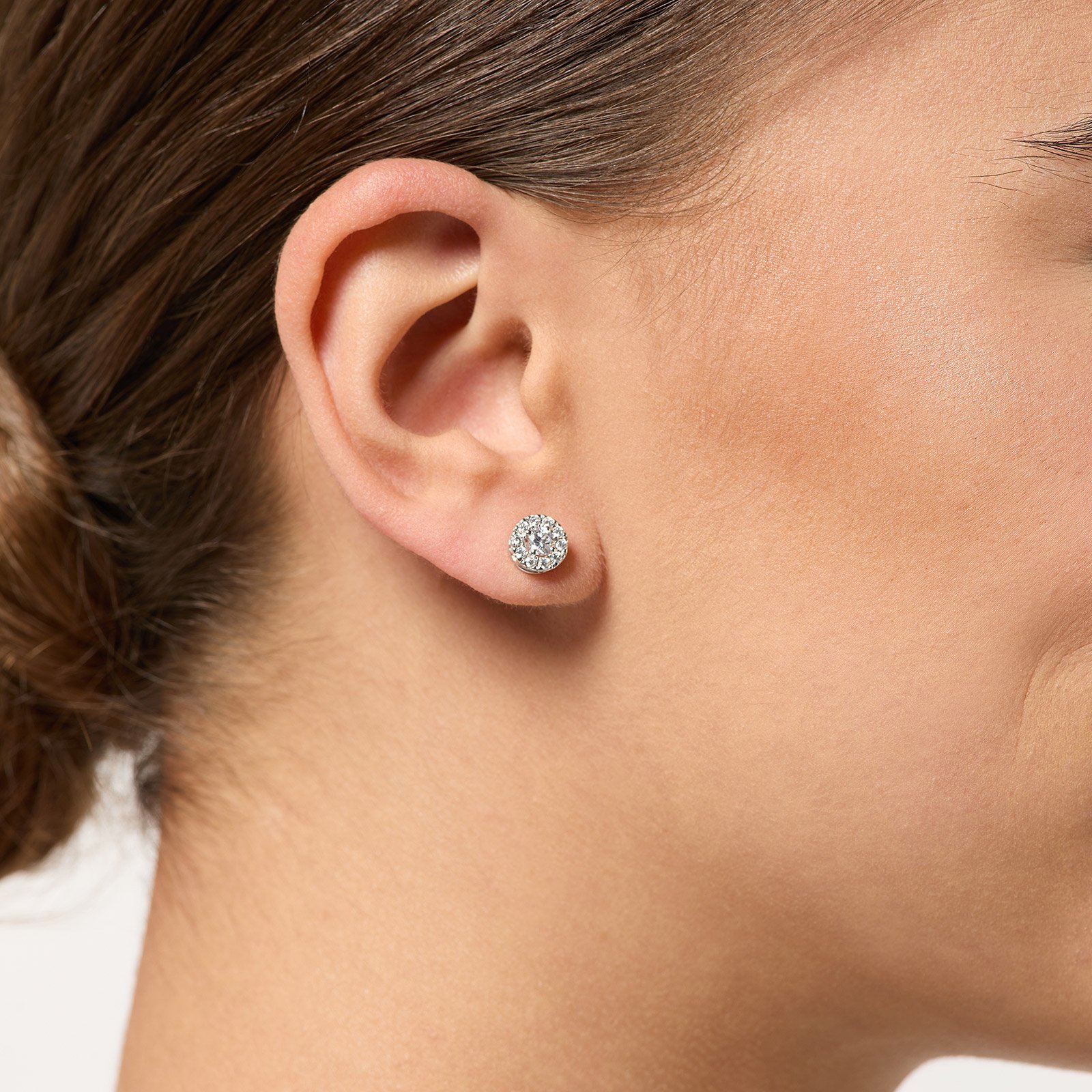 Örhängen Lottis 18k vitguld, labbodlade diamanter 0,4 carat - Halo