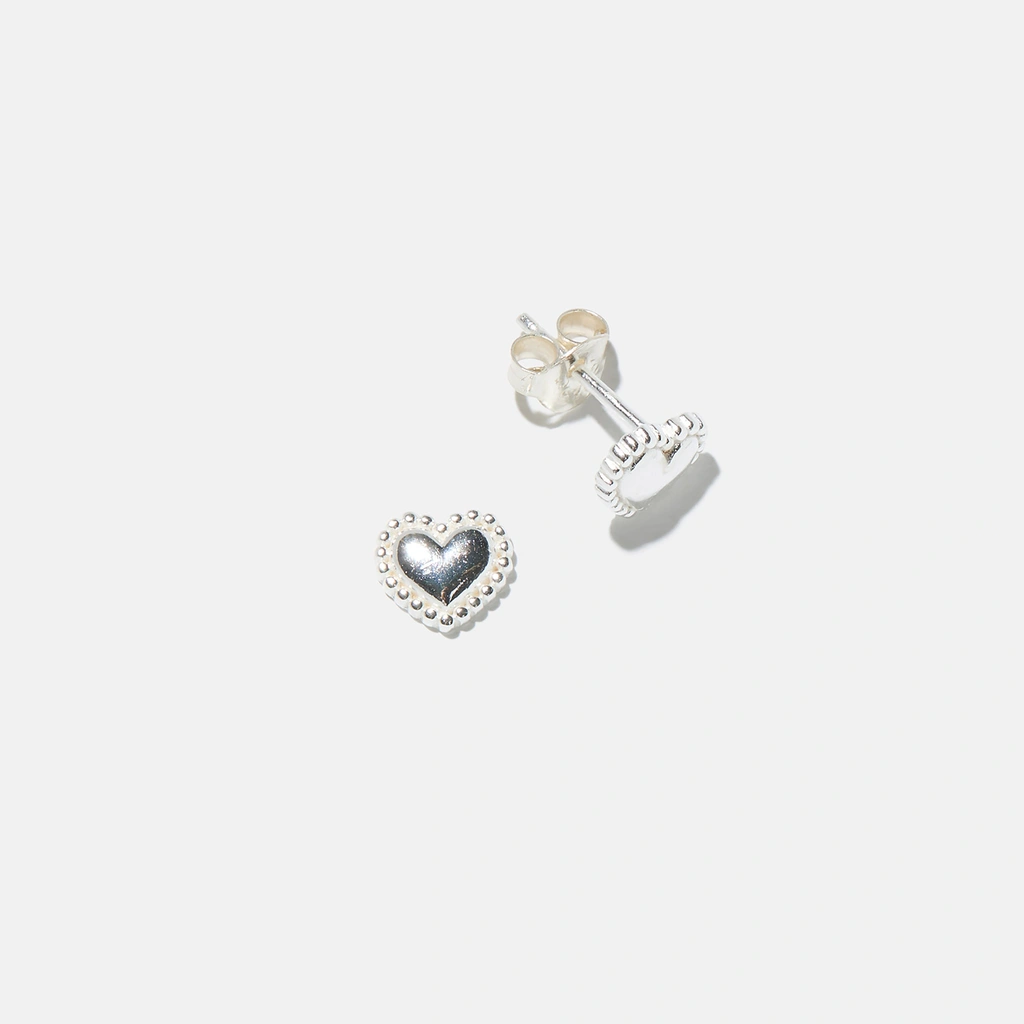 Silverörhängen för barn - dekorerade hjärtan