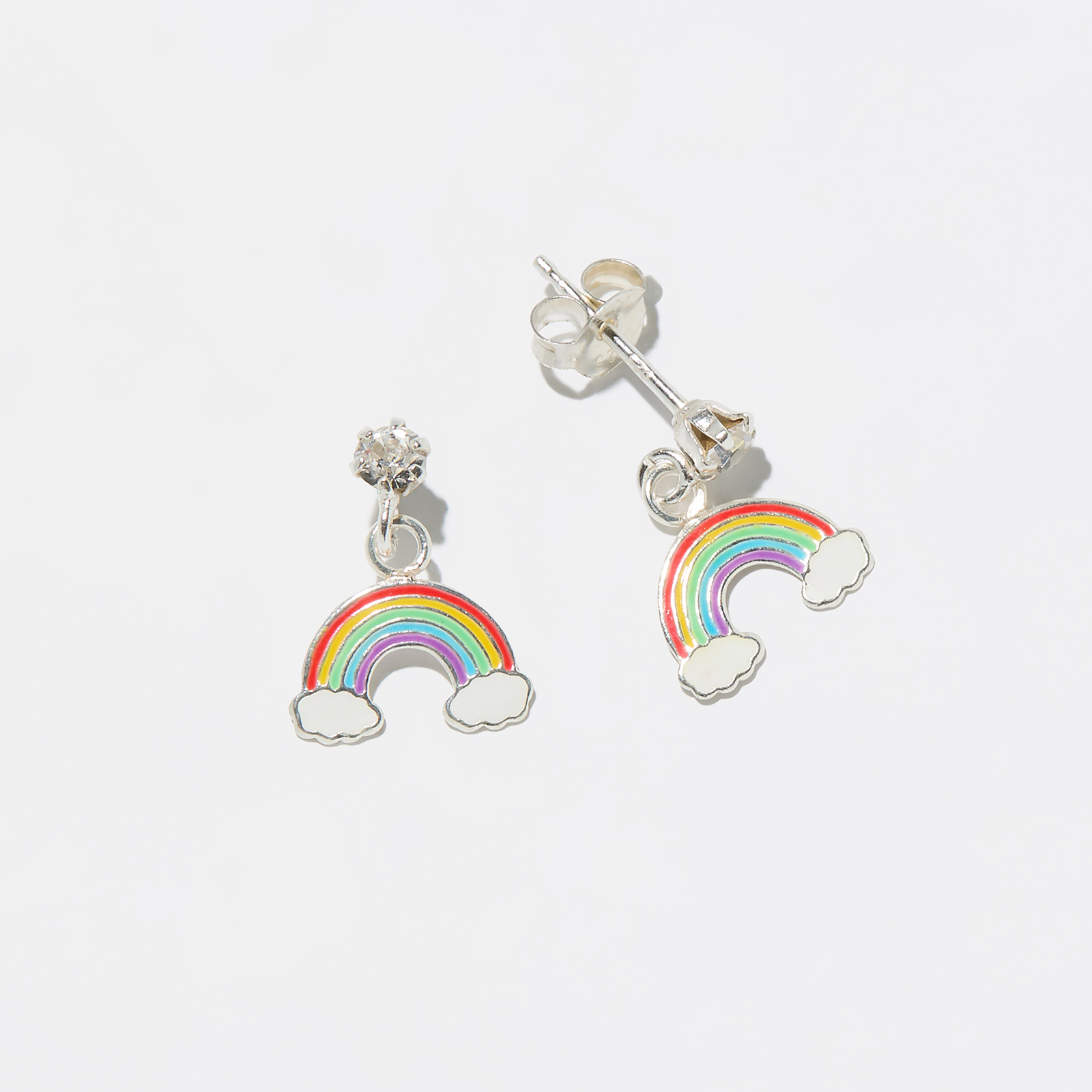 Silverörhängen barn - regnbågar