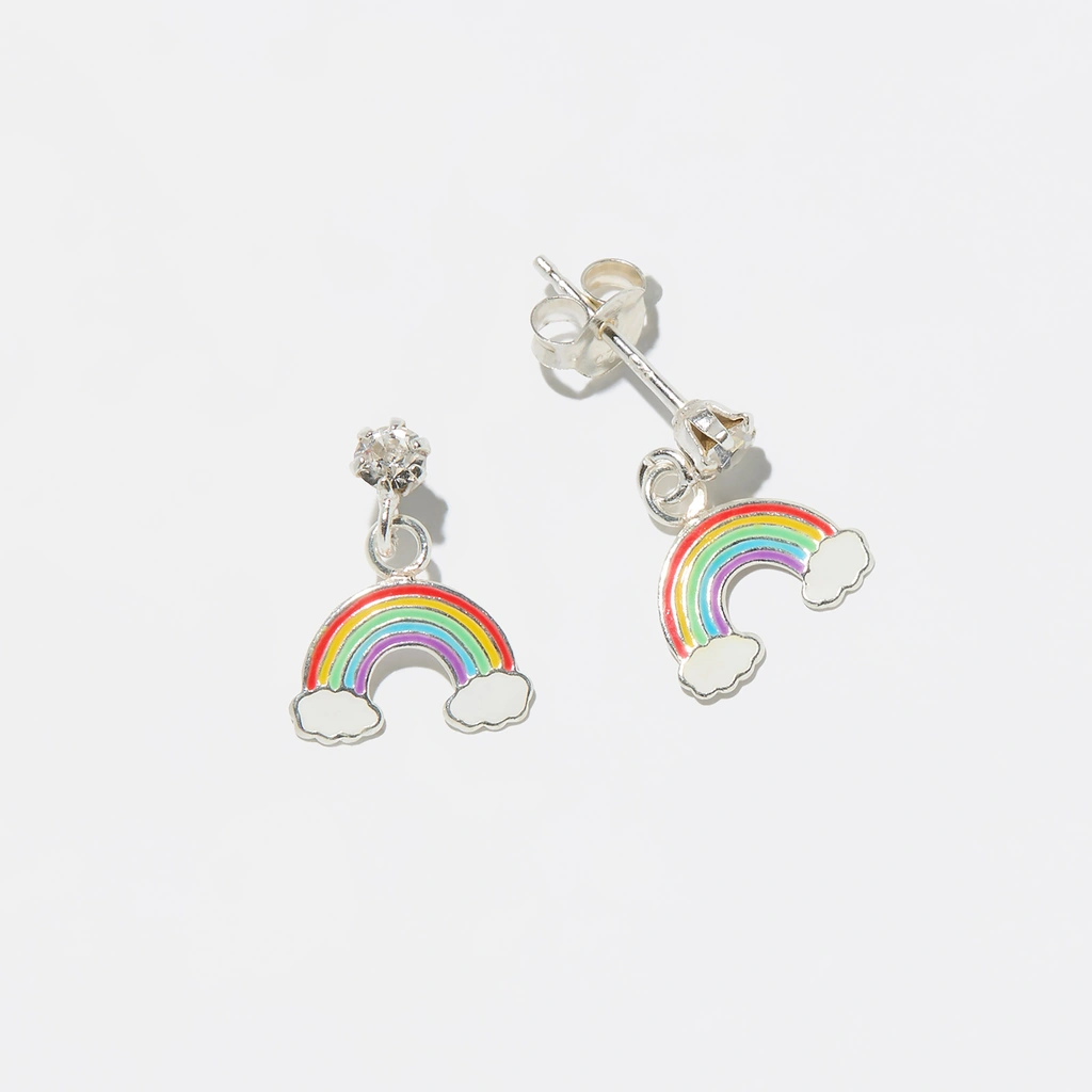 Silverörhängen barn - regnbågar