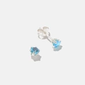 Silverörhängen för barn - ljusblå Kubisk Zirkonia