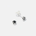 Silverörhängen för barn - svart Kubisk Zirkonia