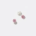 Silverörhängen för barn - rosa glitterboll
