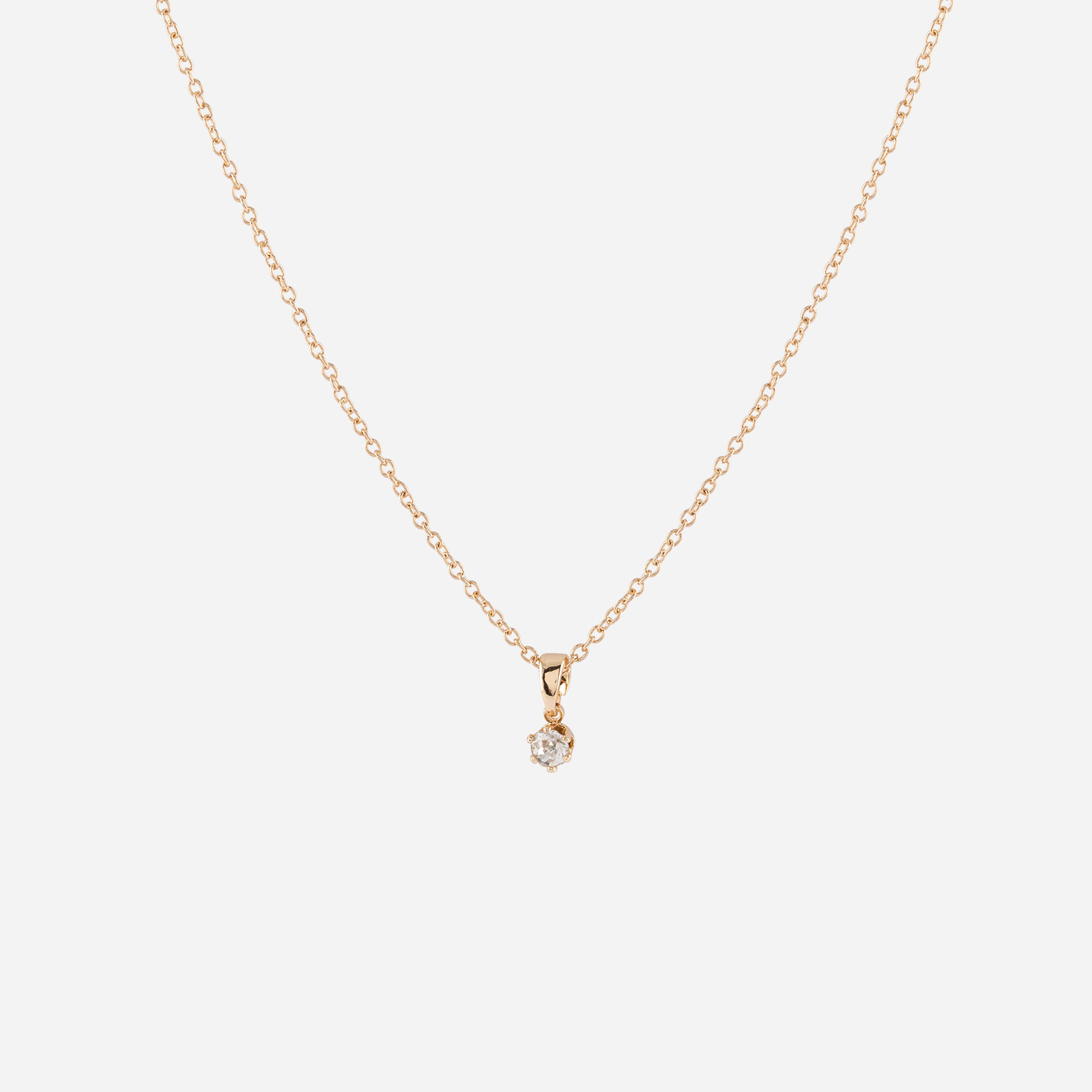 Guldfärgat halsband med berlock - 42 cm