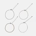 4-pack silverfärgade armband dam